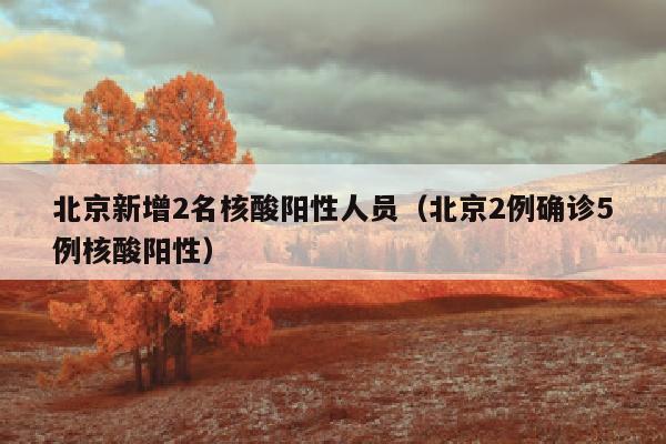 北京新增2名核酸阳性人员（北京2例确诊5例核酸阳性）