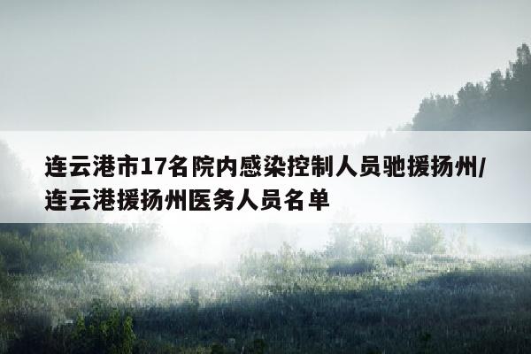 连云港市17名院内感染控制人员驰援扬州/连云港援扬州医务人员名单