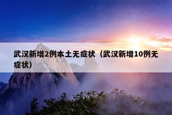 武汉新增2例本土无症状（武汉新增10例无症状）