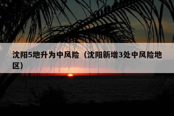 沈阳5地升为中风险（沈阳新增3处中风险地区）