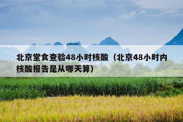 北京堂食查验48小时核酸（北京48小时内核酸报告是从哪天算）