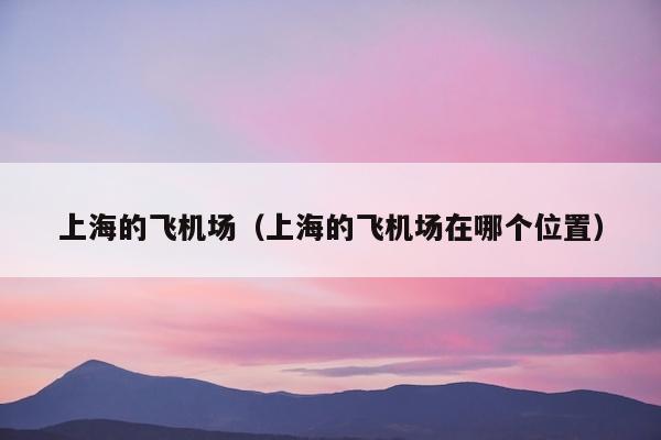 上海的飞机场（上海的飞机场在哪个位置）