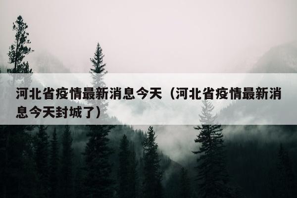 河北省疫情最新消息今天（河北省疫情最新消息今天封城了）