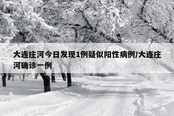 大连庄河今日发现1例疑似阳性病例/大连庄河确诊一例