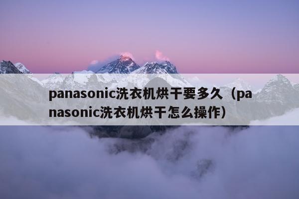 panasonic洗衣机烘干要多久（panasonic洗衣机烘干怎么操作）