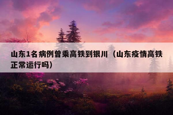 山东1名病例曾乘高铁到银川（山东疫情高铁正常运行吗）