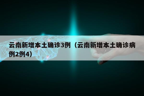 云南新增本土确诊3例（云南新增本土确诊病例2例4）