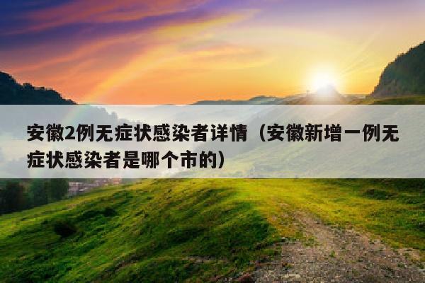 安徽2例无症状感染者详情（安徽新增一例无症状感染者是哪个市的）