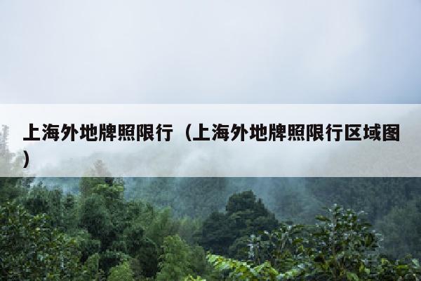 上海外地牌照限行（上海外地牌照限行区域图）