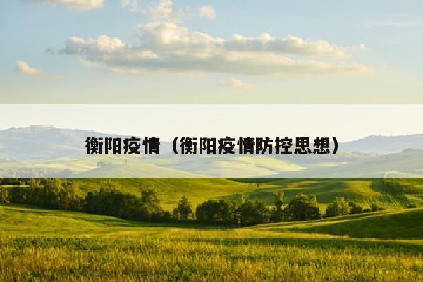 衡阳疫情（衡阳疫情防控思想）