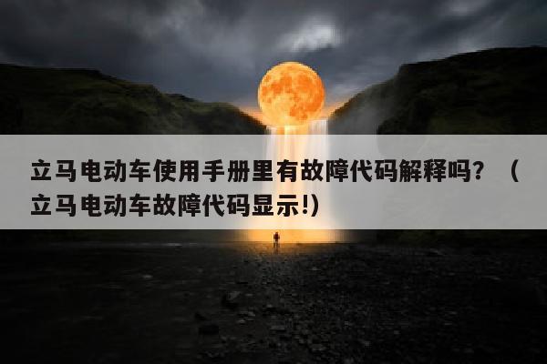 立马电动车使用手册里有故障代码解释吗？（立马电动车故障代码显示!）