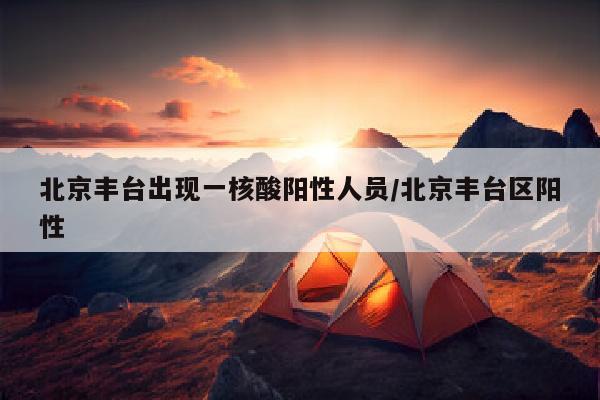 北京丰台出现一核酸阳性人员/北京丰台区阳性