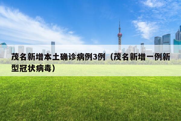茂名新增本土确诊病例3例（茂名新增一例新型冠状病毒）
