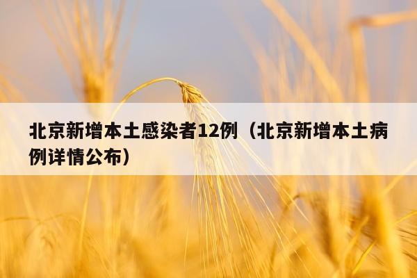 北京新增本土感染者12例（北京新增本土病例详情公布）