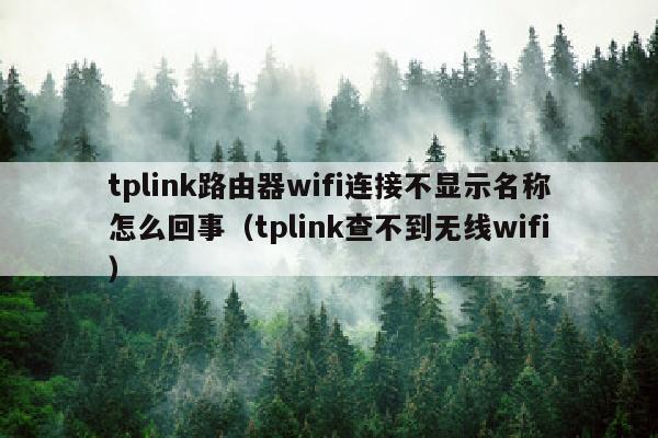 tplink路由器wifi连接不显示名称怎么回事（tplink查不到无线wifi）