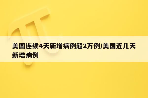 美国连续4天新增病例超2万例/美国近几天新增病例
