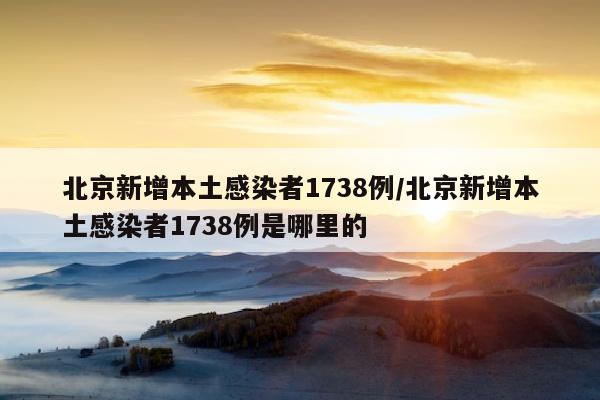北京新增本土感染者1738例/北京新增本土感染者1738例是哪里的