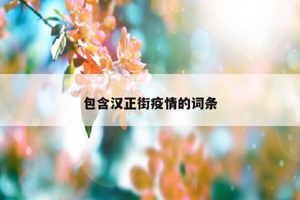 包含汉正街疫情的词条