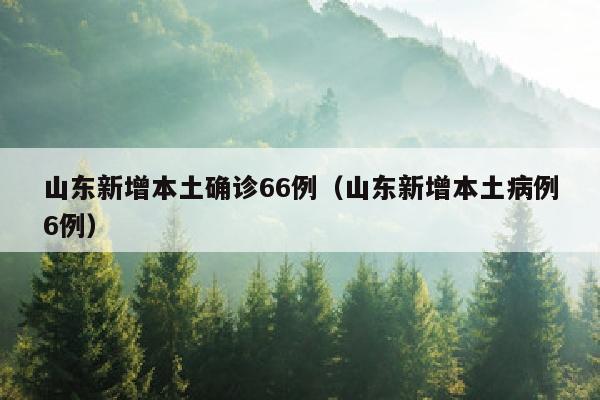 山东新增本土确诊66例（山东新增本土病例6例）