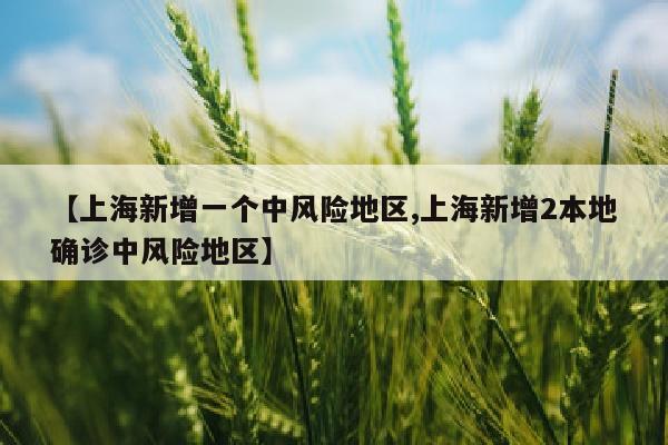 【上海新增一个中风险地区,上海新增2本地确诊中风险地区】