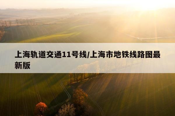 上海轨道交通11号线/上海市地铁线路图最新版