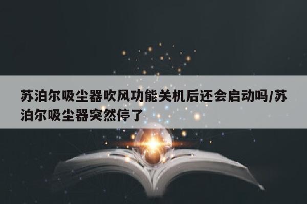 苏泊尔吸尘器吹风功能关机后还会启动吗/苏泊尔吸尘器突然停了