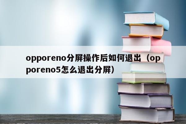 opporeno分屏操作后如何退出（opporeno5怎么退出分屏）