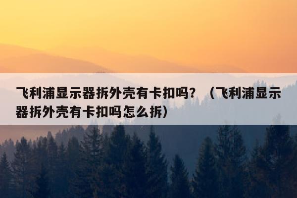 飞利浦显示器拆外壳有卡扣吗？（飞利浦显示器拆外壳有卡扣吗怎么拆）