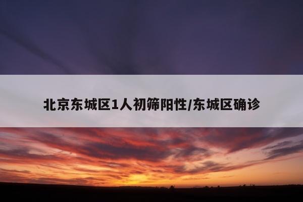 北京东城区1人初筛阳性/东城区确诊