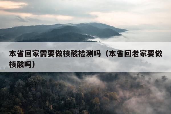 本省回家需要做核酸检测吗（本省回老家要做核酸吗）