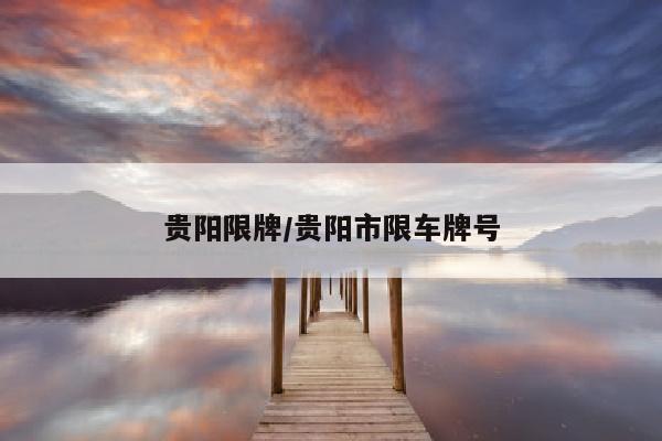 贵阳限牌/贵阳市限车牌号