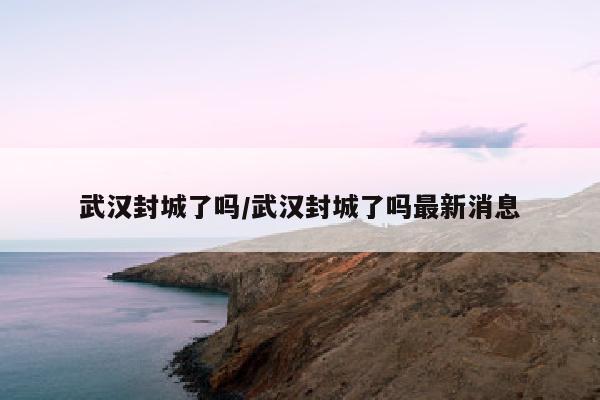 武汉封城了吗/武汉封城了吗最新消息