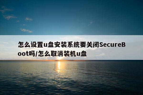 怎么设置u盘安装系统要关闭SecureBoot吗/怎么取消装机u盘