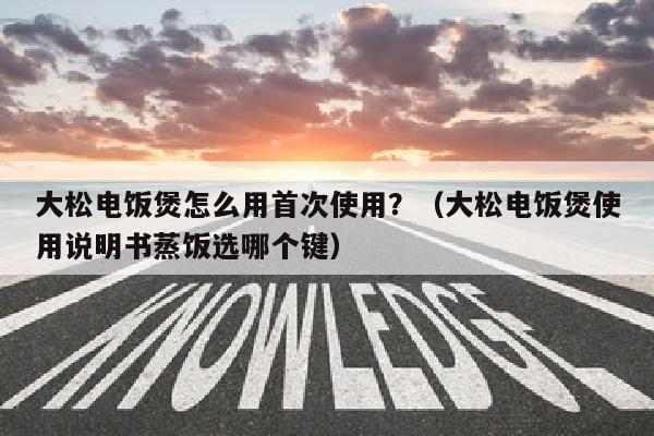 大松电饭煲怎么用首次使用？（大松电饭煲使用说明书蒸饭选哪个键）