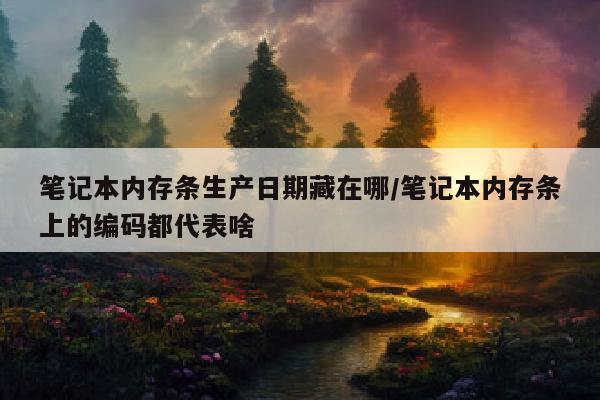 笔记本内存条生产日期藏在哪/笔记本内存条上的编码都代表啥