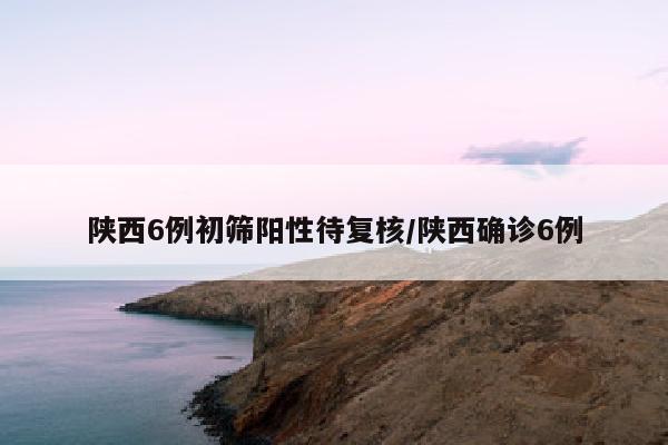 陕西6例初筛阳性待复核/陕西确诊6例