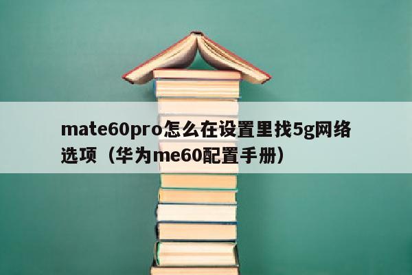 mate60pro怎么在设置里找5g网络选项（华为me60配置手册）