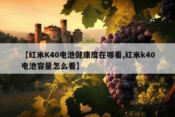 【红米K40电池健康度在哪看,红米k40电池容量怎么看】