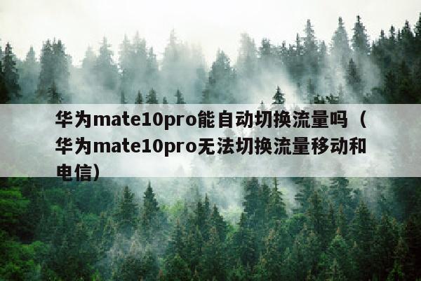 华为mate10pro能自动切换流量吗（华为mate10pro无法切换流量移动和电信）