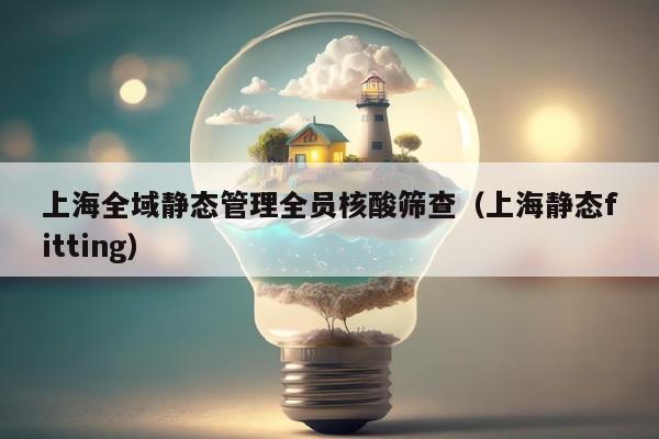 上海全域静态管理全员核酸筛查（上海静态fitting）